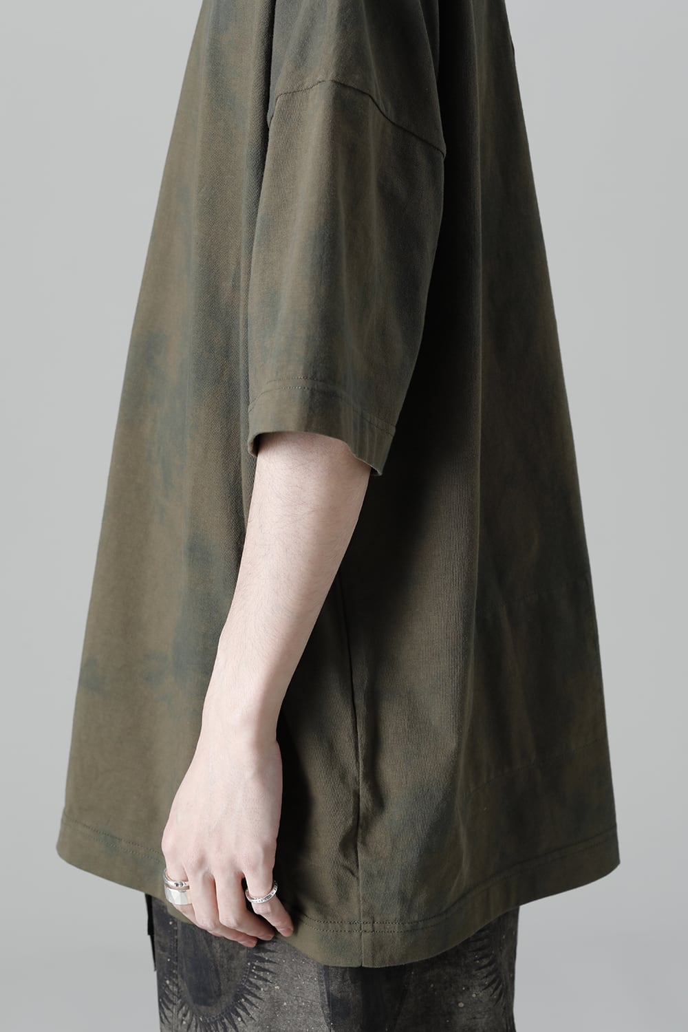 Jumbo T-Shirt With Inner Patchworks  Olive