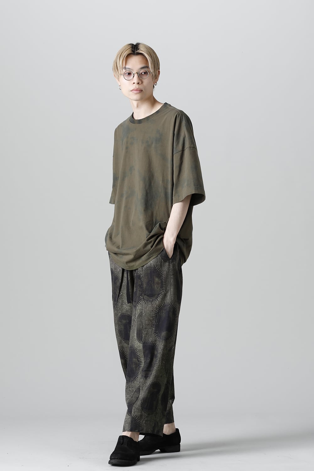 Jumbo T-Shirt With Inner Patchworks  Olive