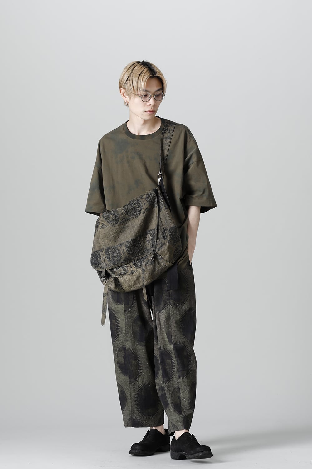 Jumbo T-Shirt With Inner Patchworks  Olive