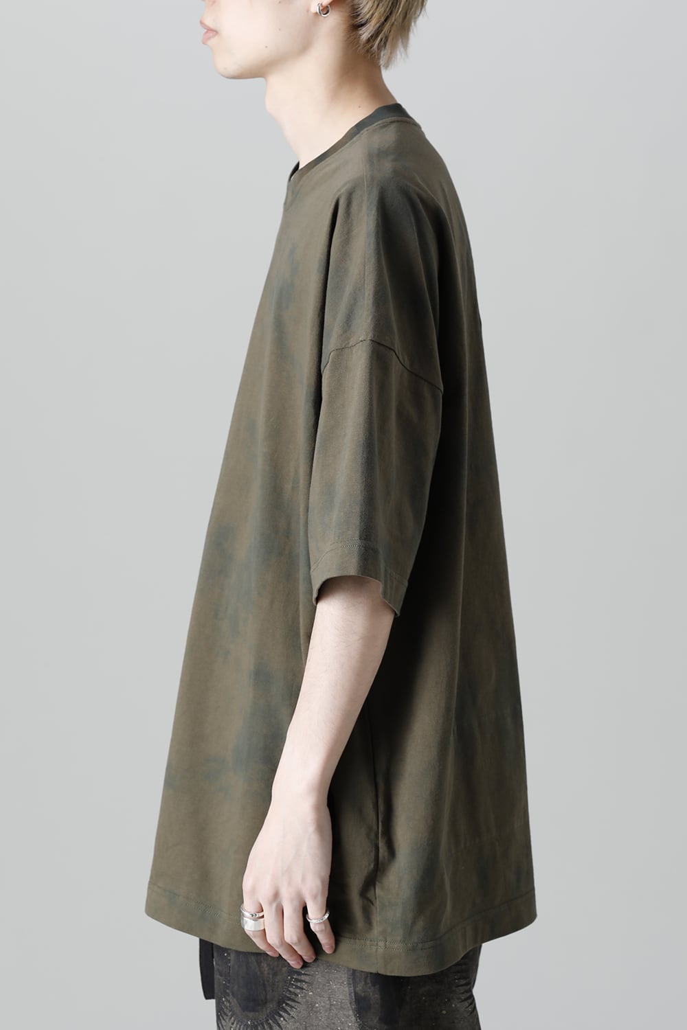 Jumbo T-Shirt With Inner Patchworks  Olive