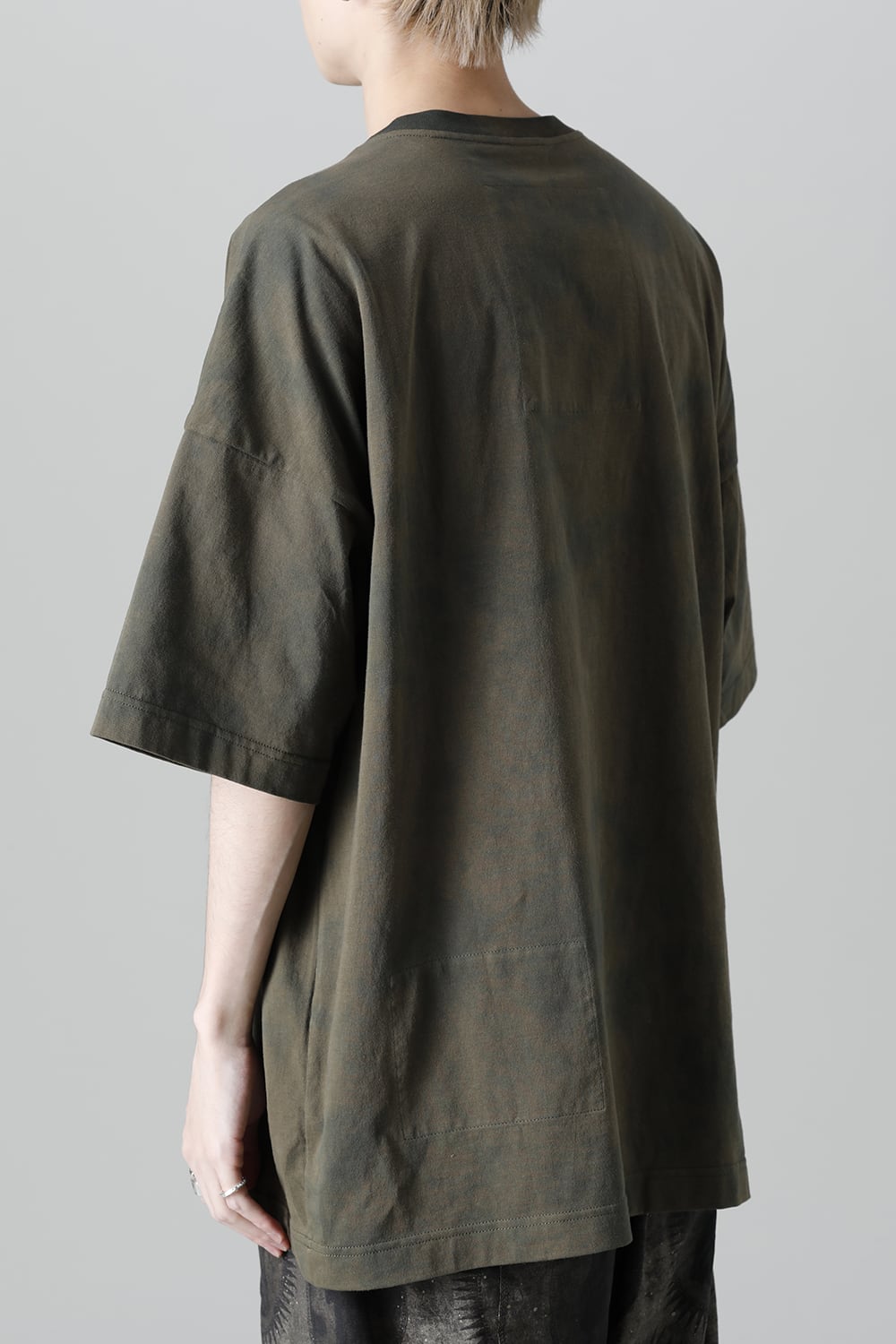 Jumbo T-Shirt With Inner Patchworks  Olive