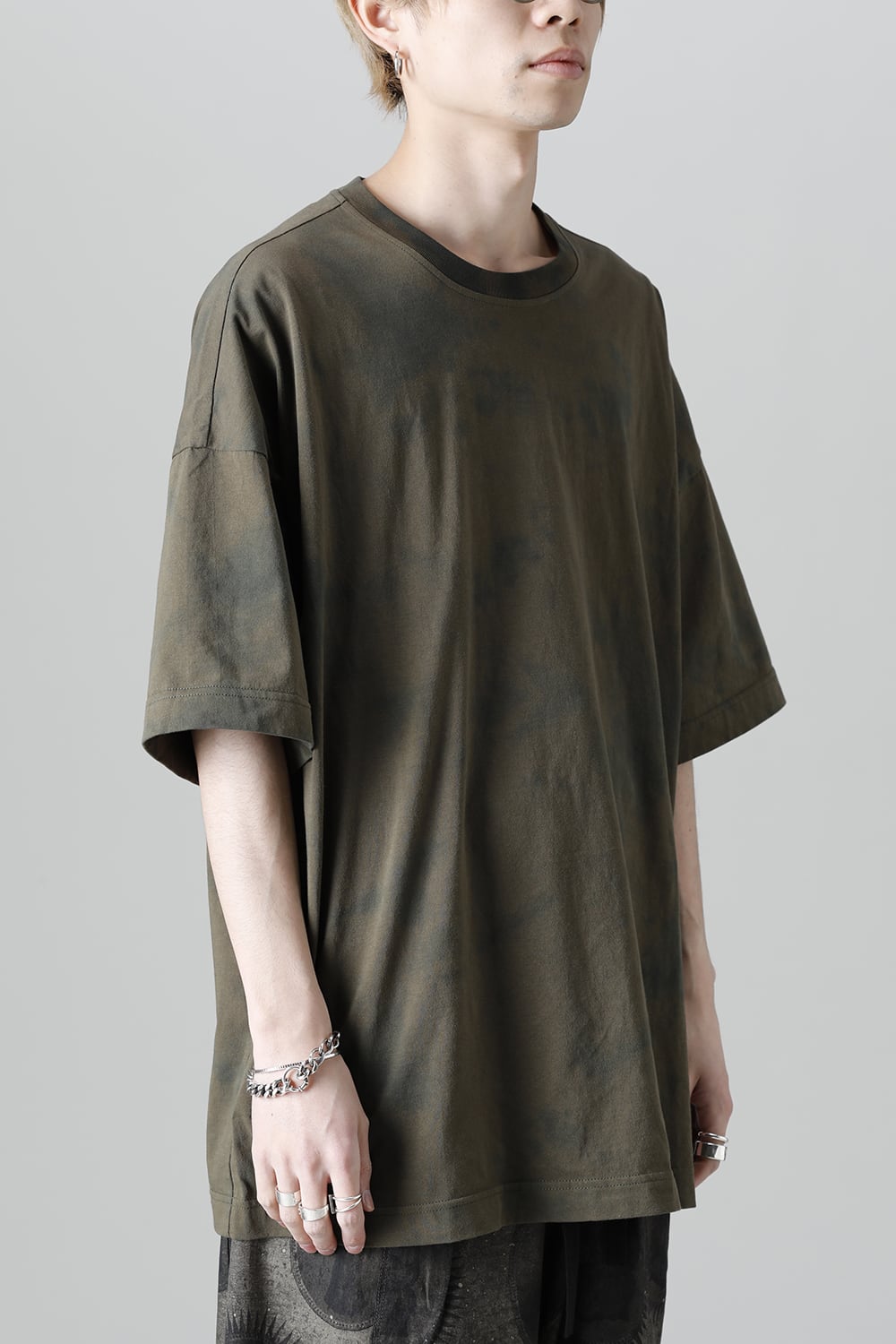 Jumbo T-Shirt With Inner Patchworks  Olive