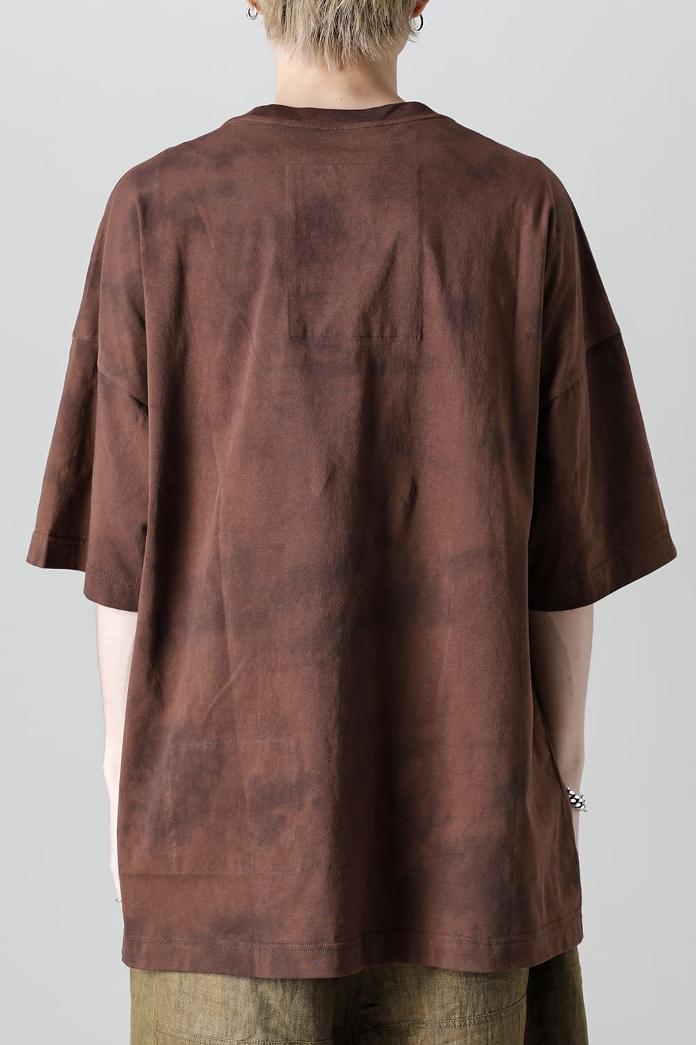 Jumbo T-Shirt With Inner Patchworks  Brown
