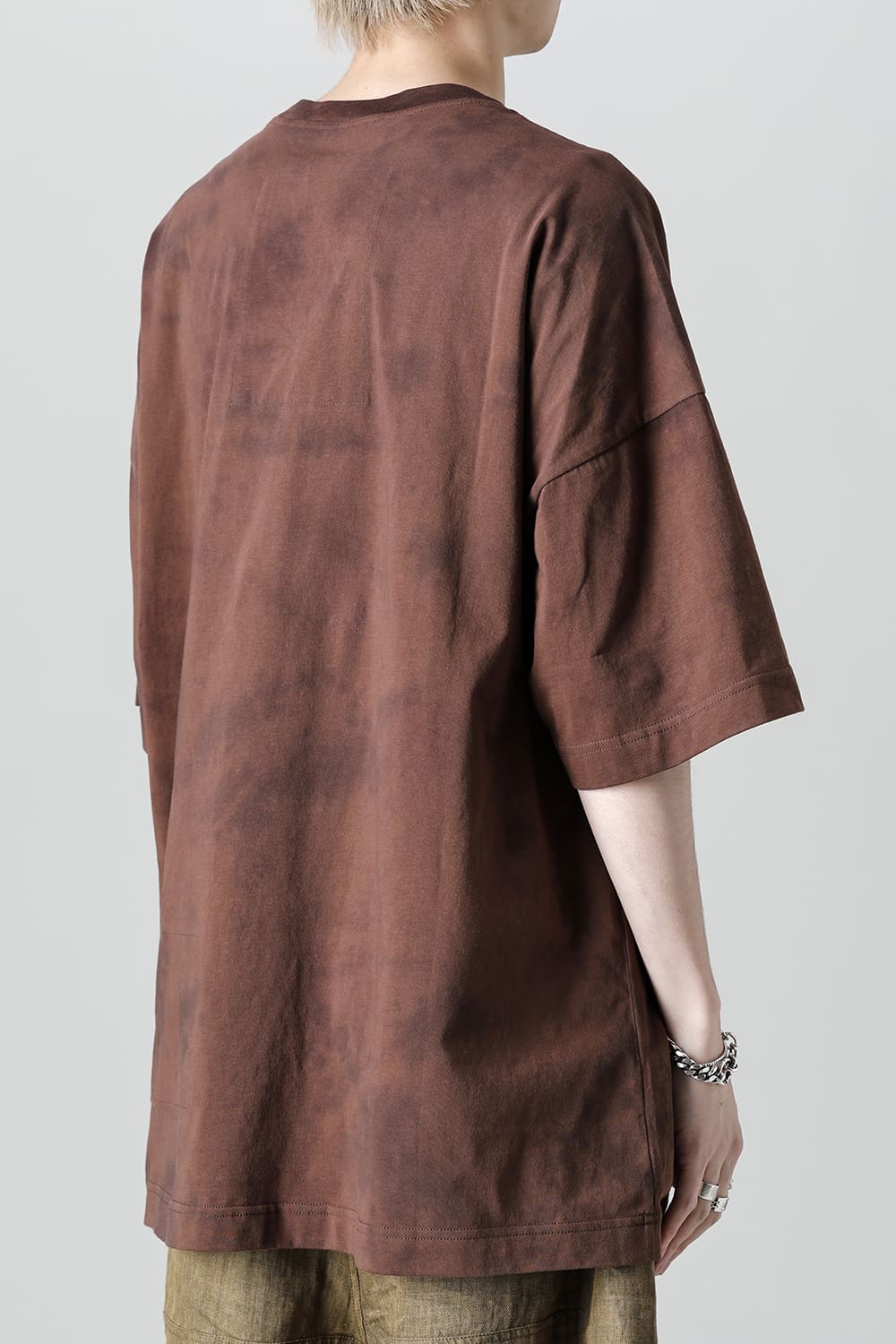 Jumbo T-Shirt With Inner Patchworks  Brown