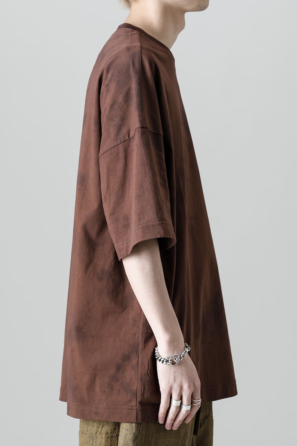 Jumbo T-Shirt With Inner Patchworks  Brown