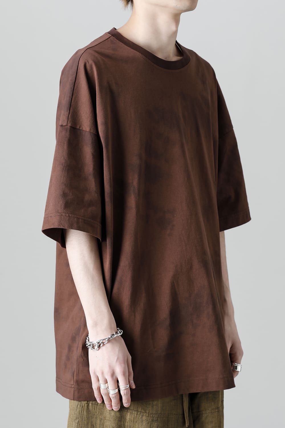 Jumbo T-Shirt With Inner Patchworks  Brown