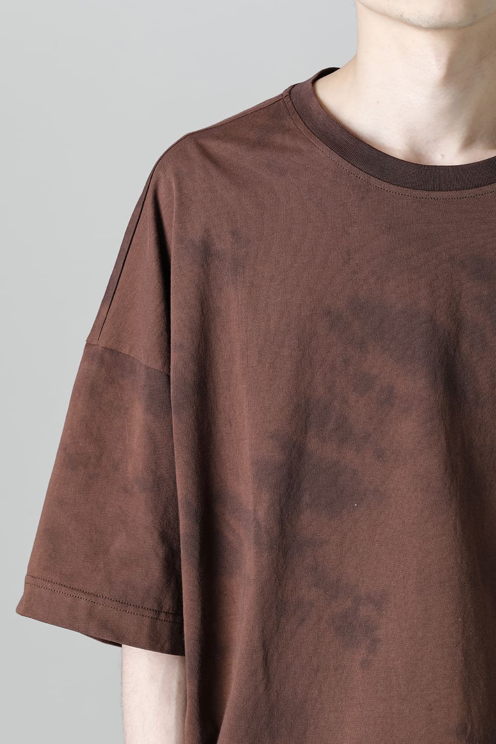 Jumbo T-Shirt With Inner Patchworks  Brown
