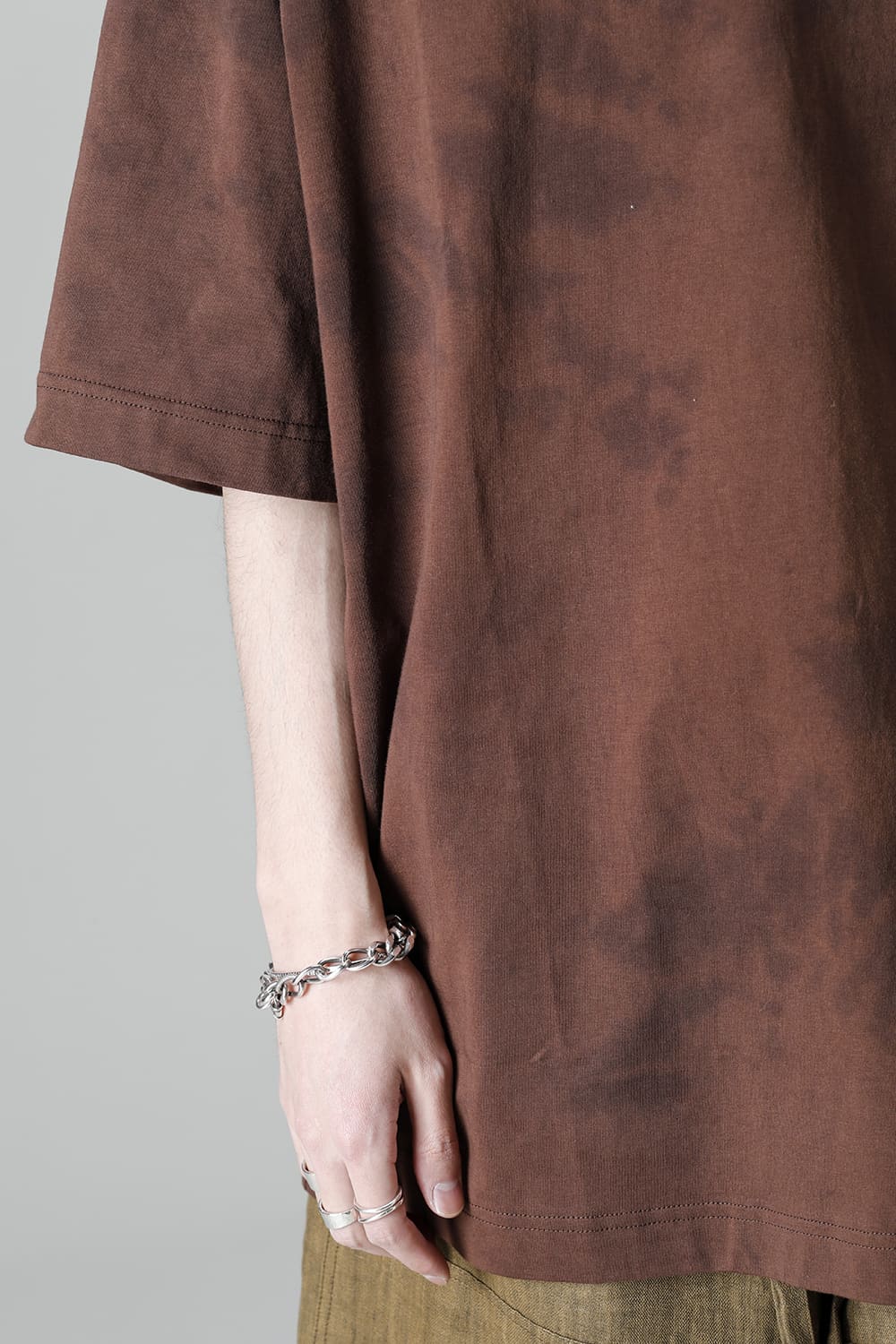 Jumbo T-Shirt With Inner Patchworks  Brown