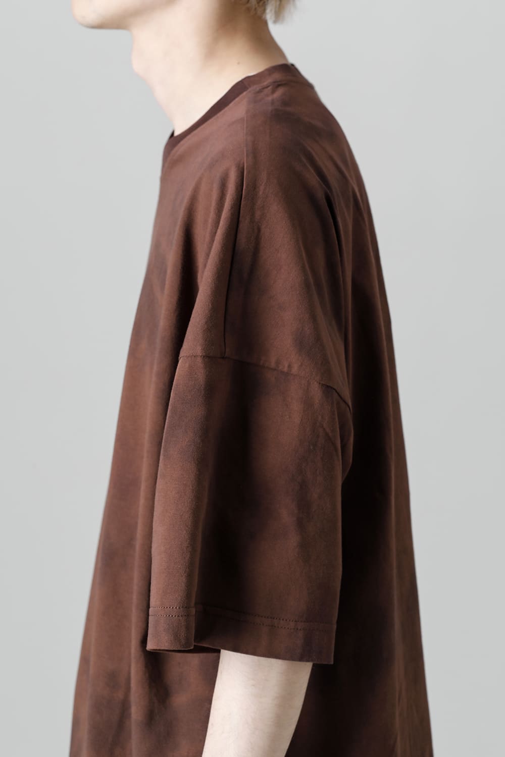 Jumbo T-Shirt With Inner Patchworks  Brown