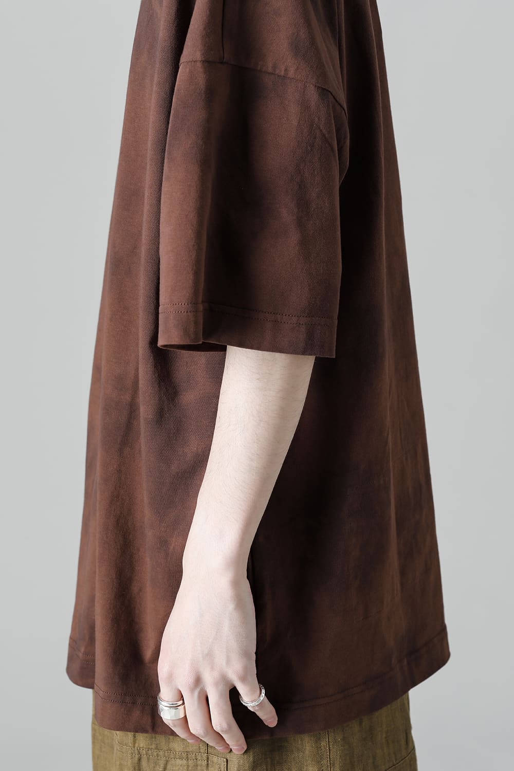 Jumbo T-Shirt With Inner Patchworks  Brown