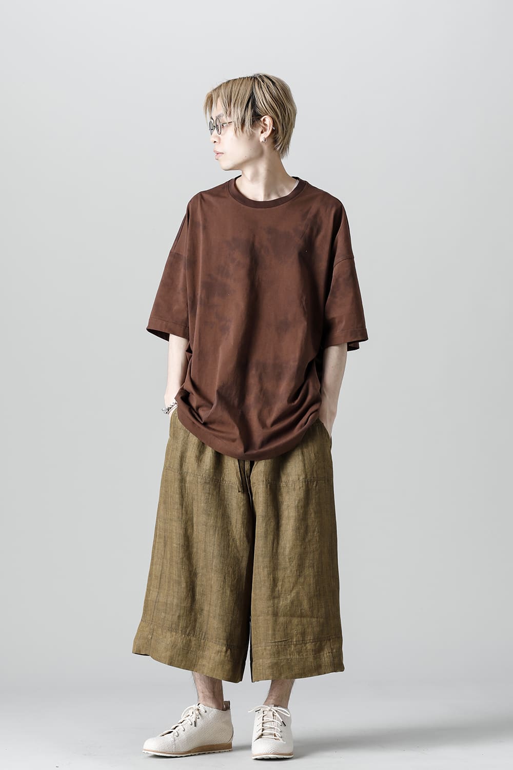 Jumbo T-Shirt With Inner Patchworks  Brown