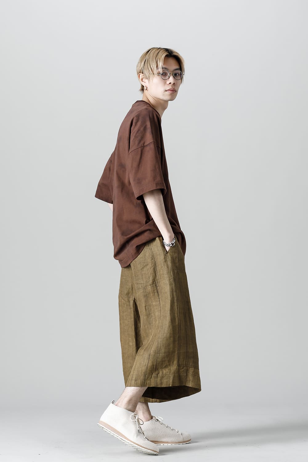 Jumbo T-Shirt With Inner Patchworks  Brown