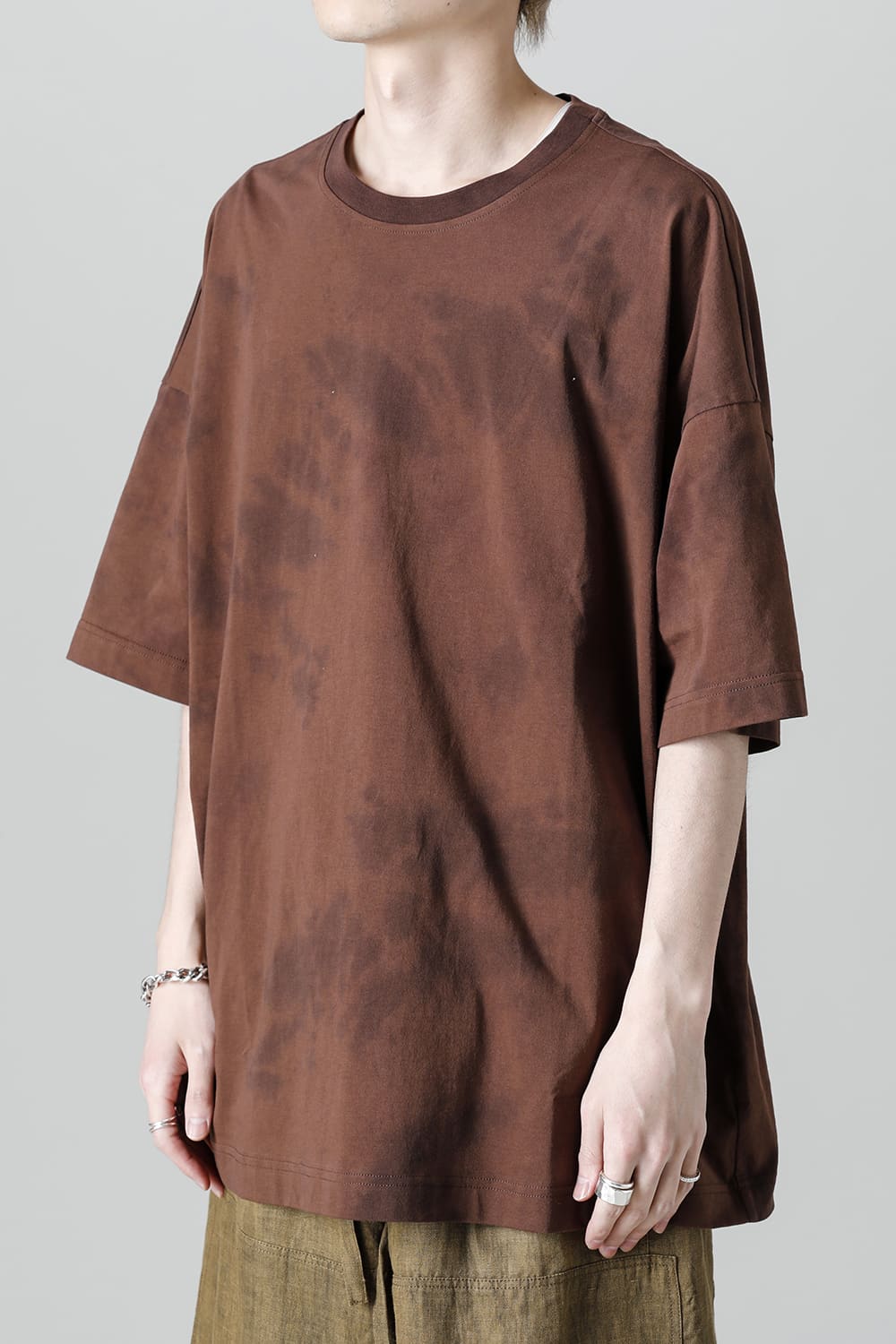 Jumbo T-Shirt With Inner Patchworks  Brown