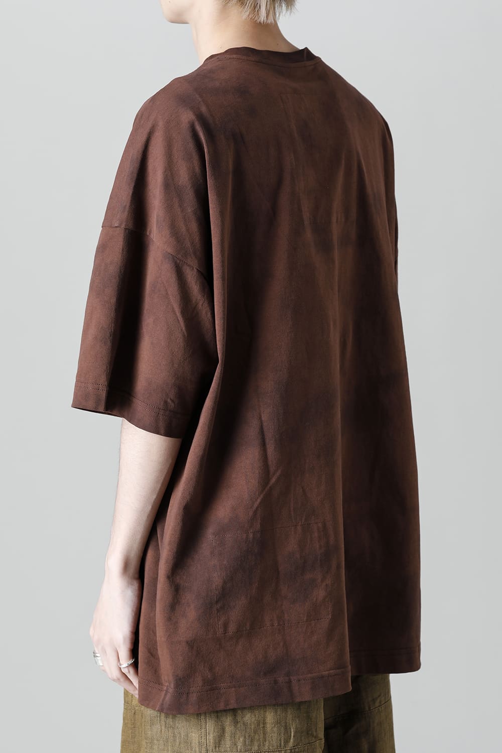 Jumbo T-Shirt With Inner Patchworks  Brown