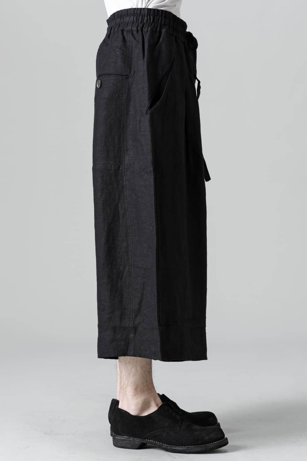 Wide Leg Drawstring Cropped Pants