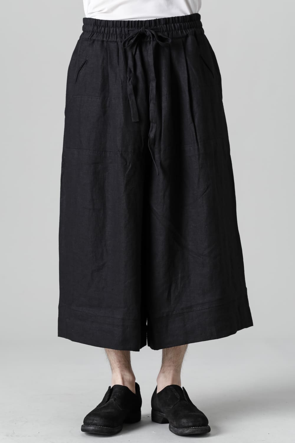 Wide Leg Drawstring Cropped Pants