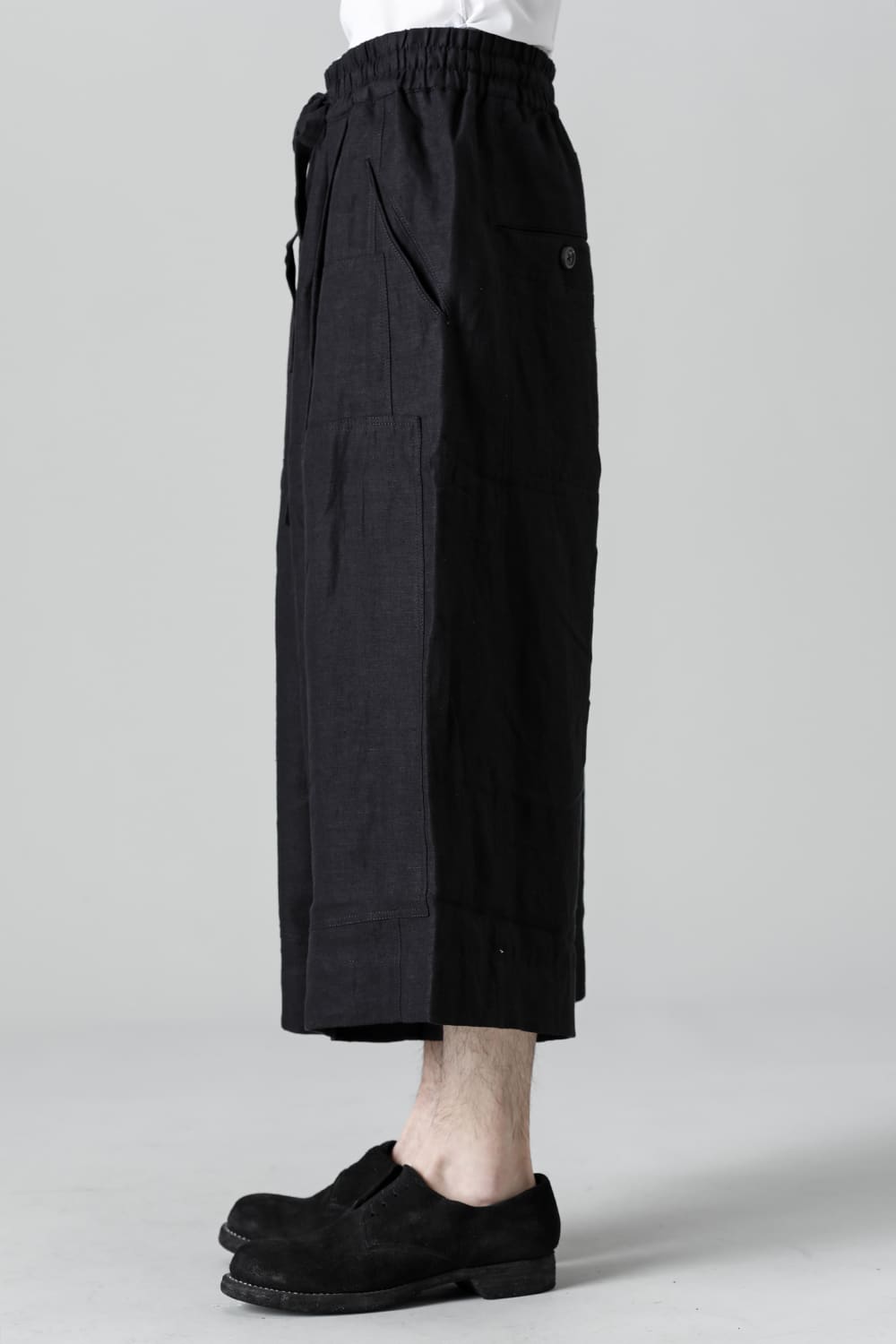 Wide Leg Drawstring Cropped Pants