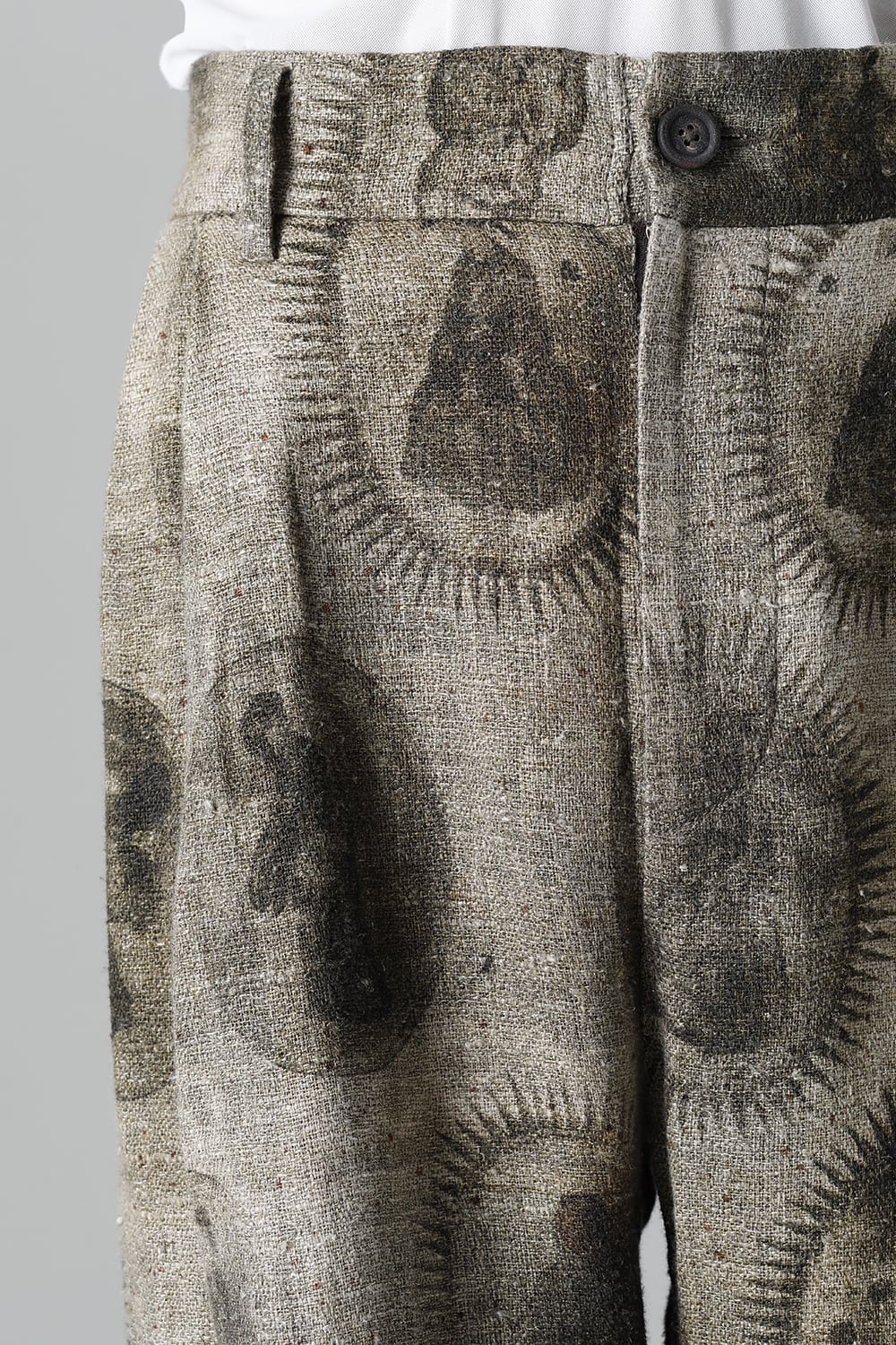 Front Pleated Collage Trousers With Scholar Print