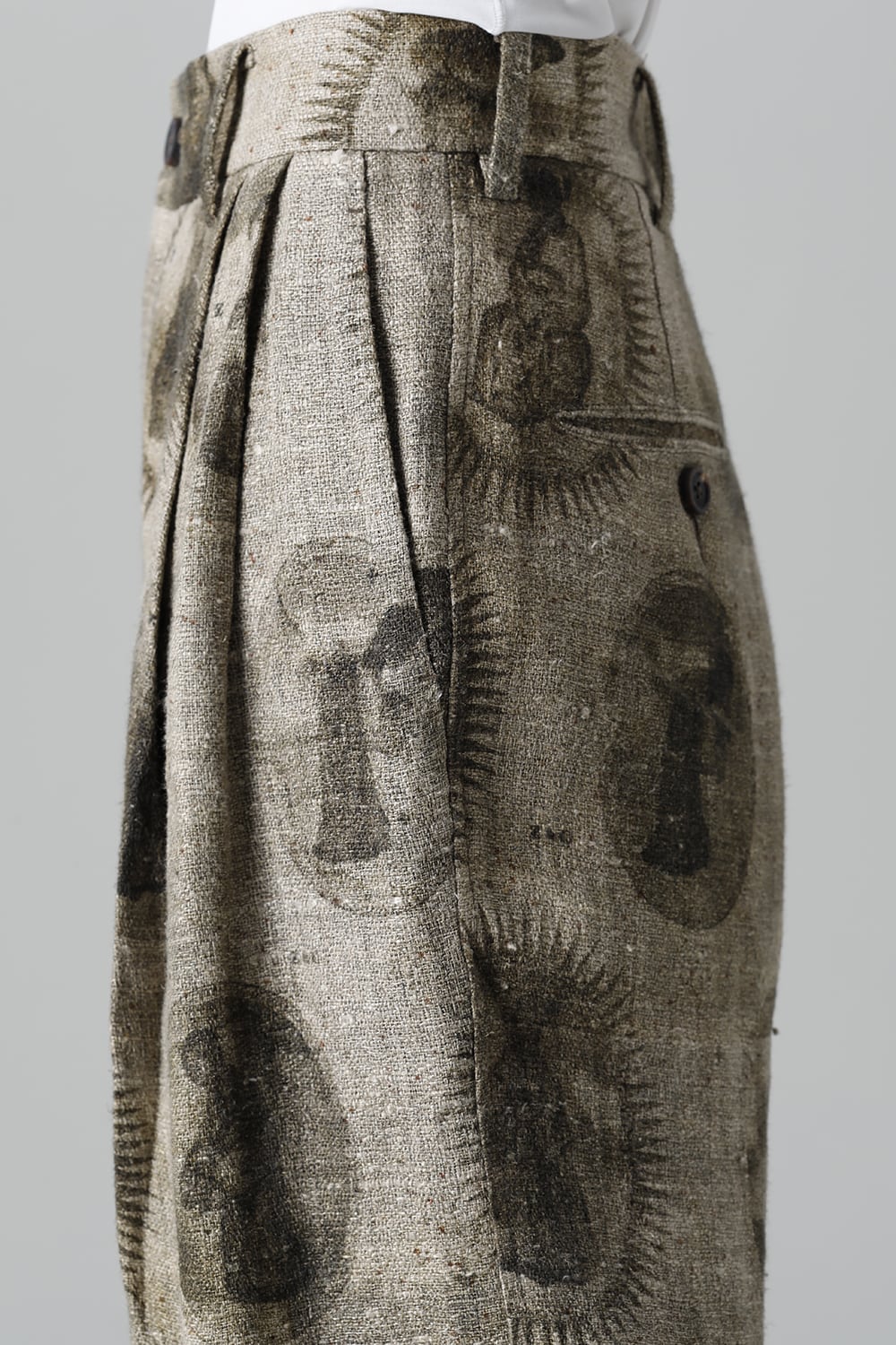 Front Pleated Collage Trousers With Scholar Print