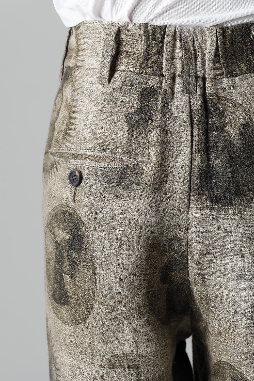 Front Pleated Collage Trousers With Scholar Print