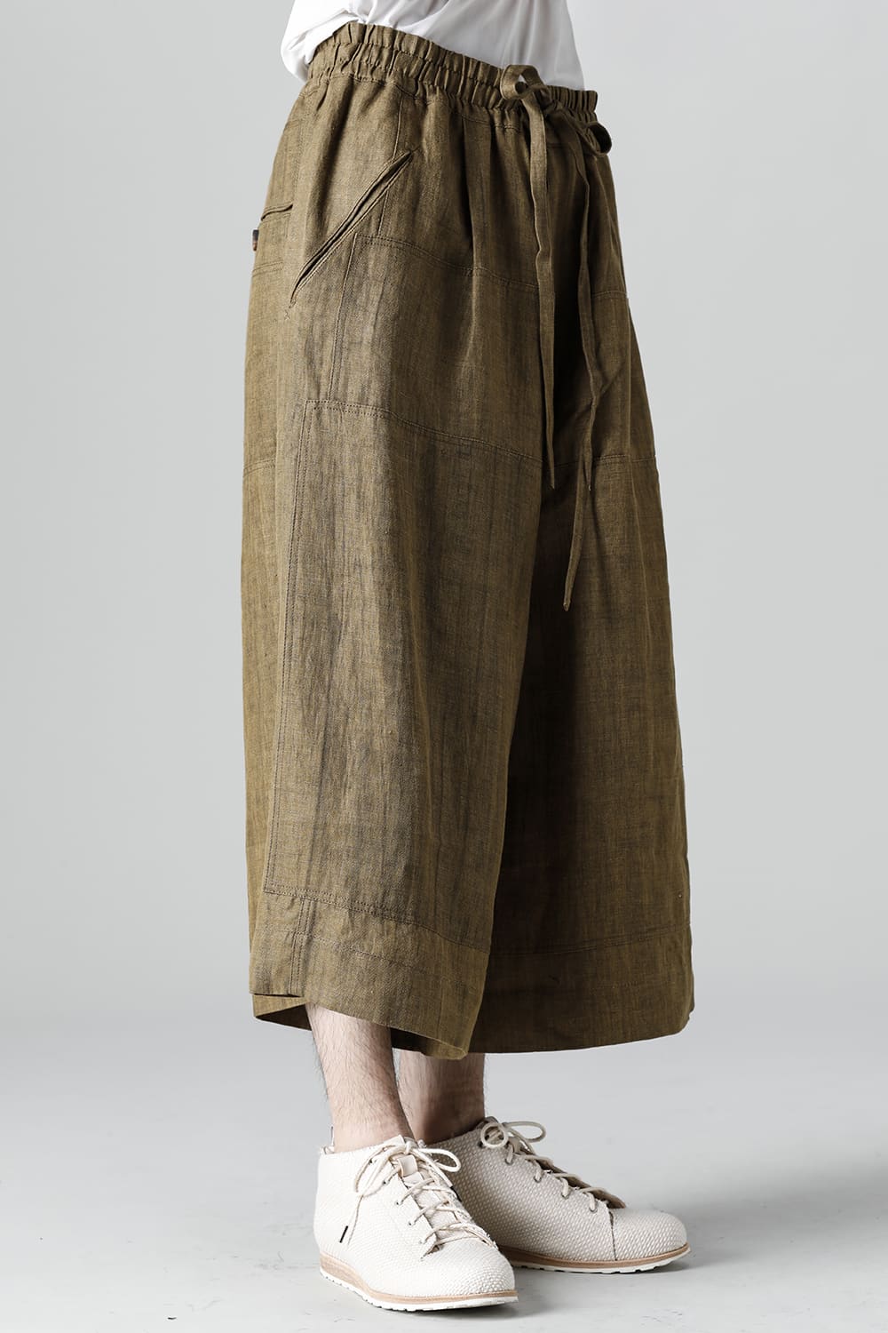 Wide Leg Drawstring Cropped Pants