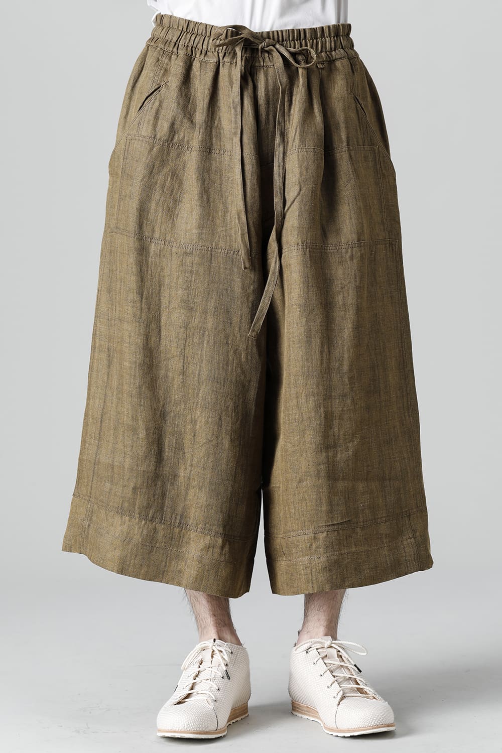 Wide Leg Drawstring Cropped Pants