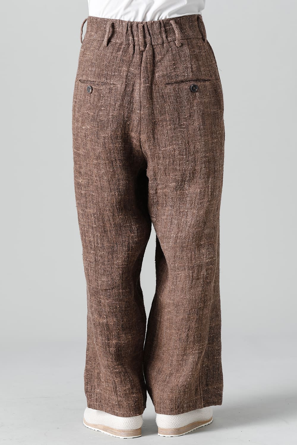 プリーツ ワイドレッグ ロングトラウザーズ