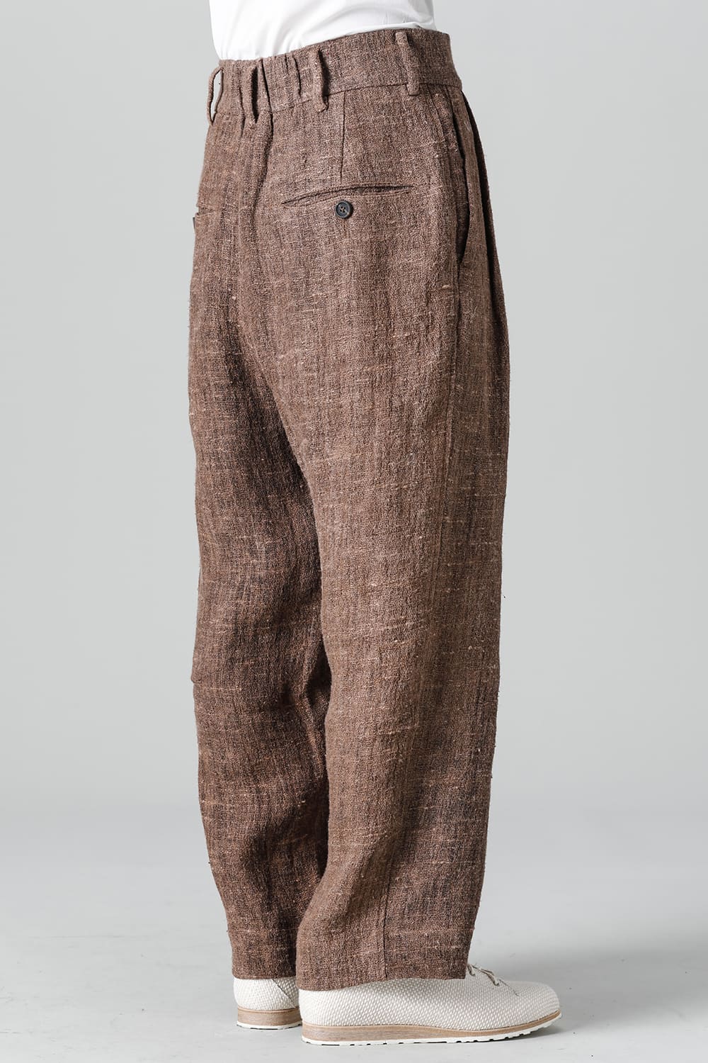 プリーツ ワイドレッグ ロングトラウザーズ