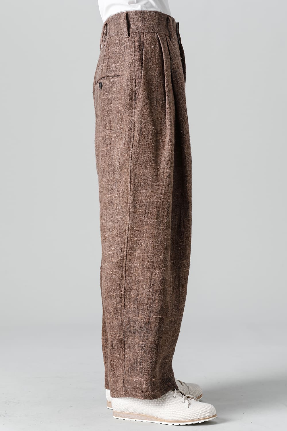 プリーツ ワイドレッグ ロングトラウザーズ