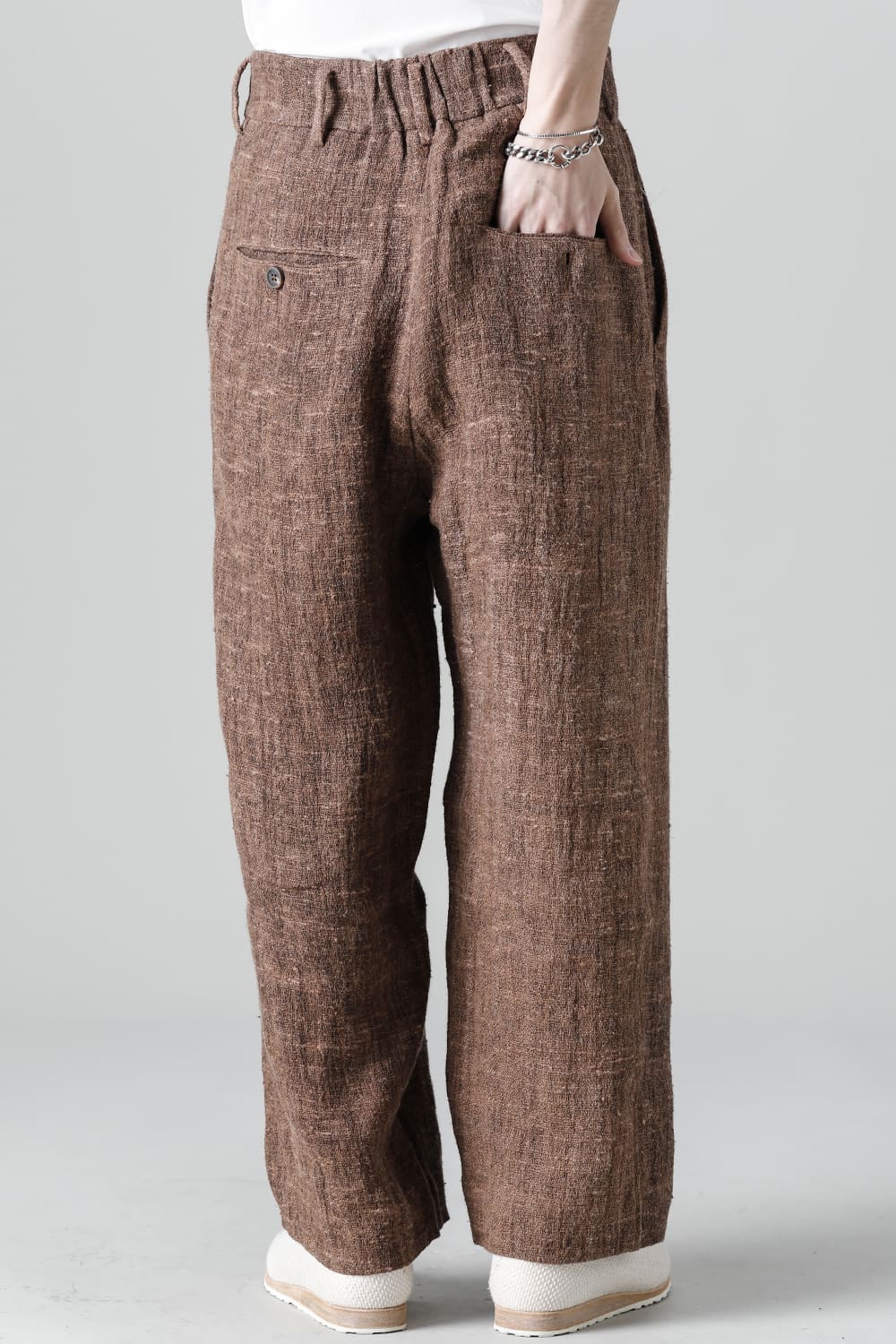 プリーツ ワイドレッグ ロングトラウザーズ