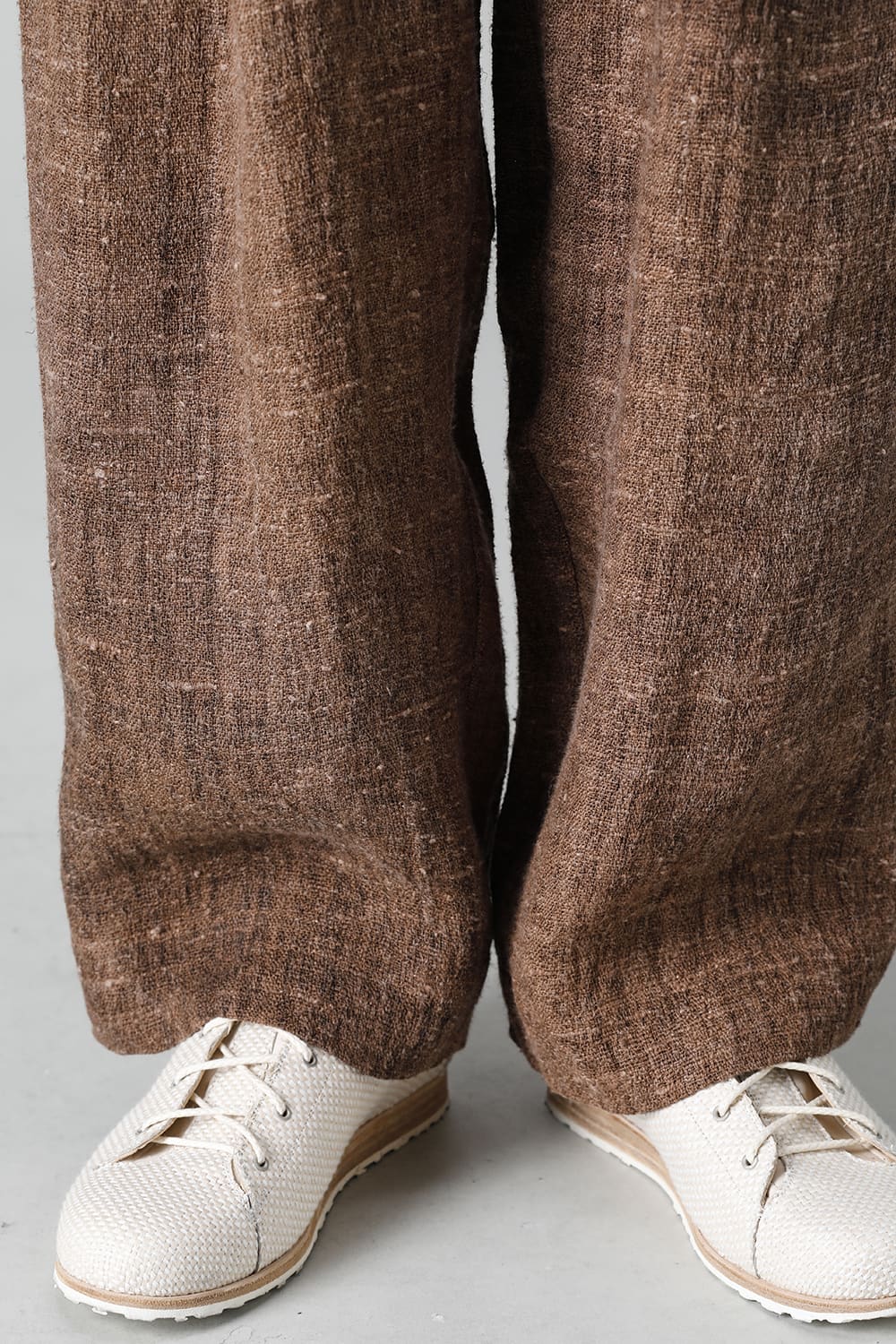 プリーツ ワイドレッグ ロングトラウザーズ