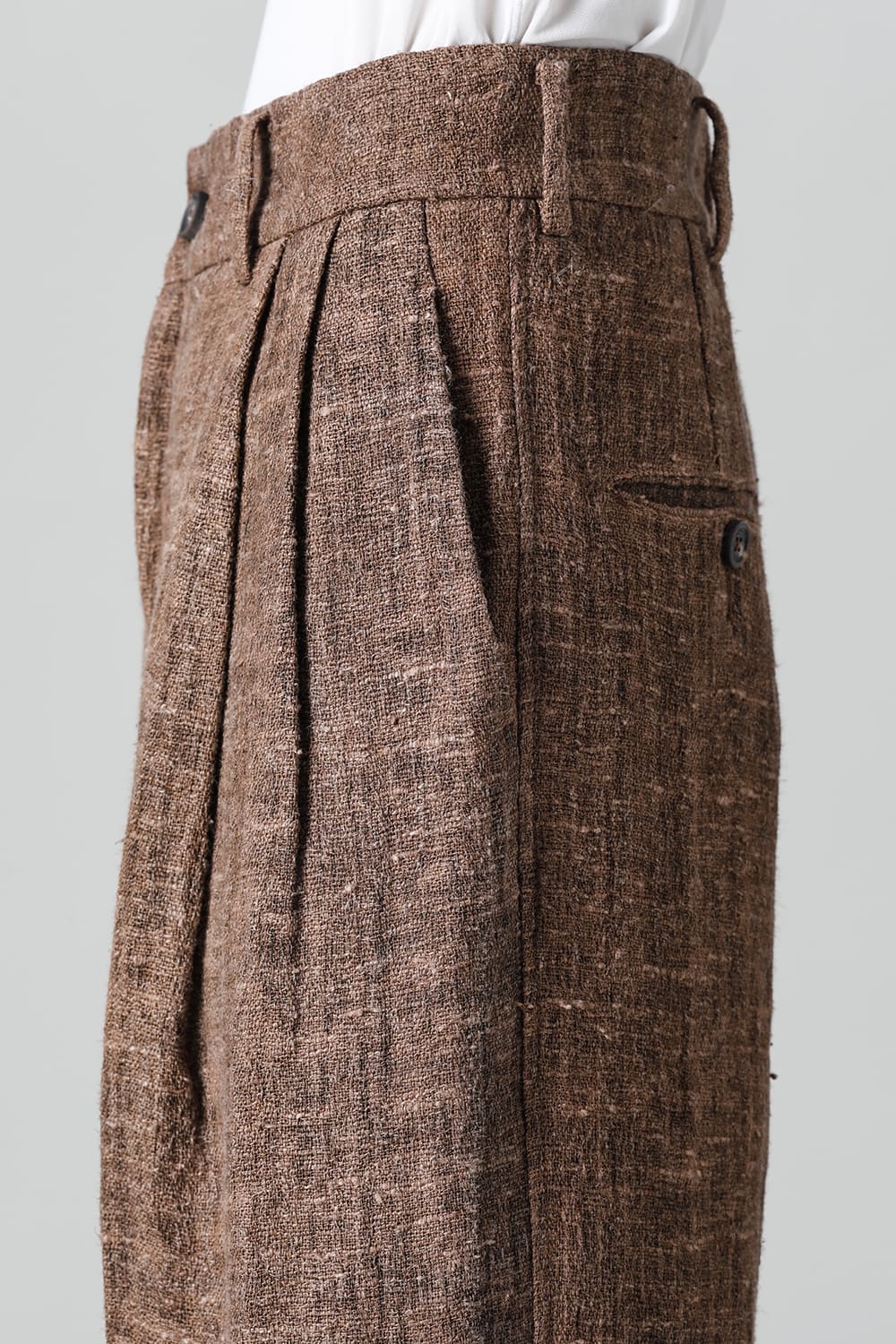 プリーツ ワイドレッグ ロングトラウザーズ