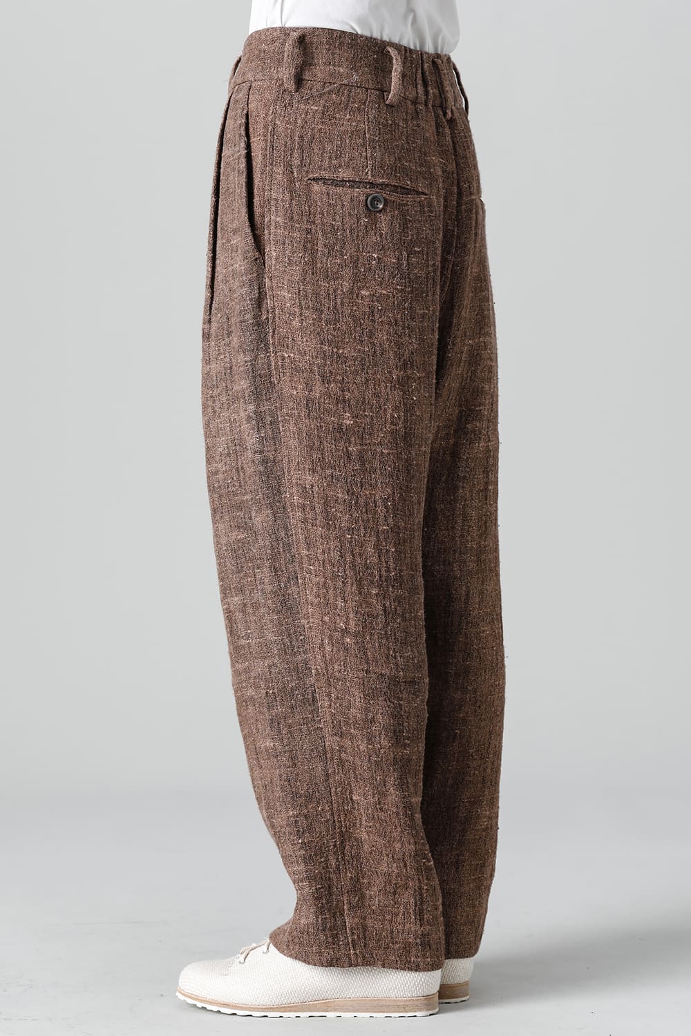 プリーツ ワイドレッグ ロングトラウザーズ