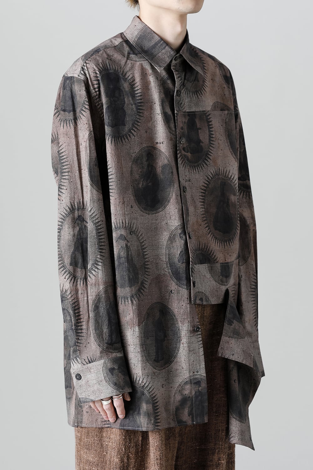 Elongated Shirt With Scholar Print