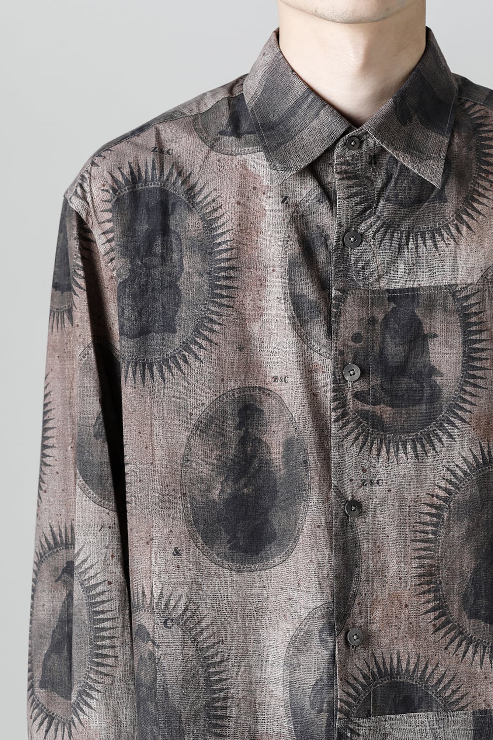 Elongated Shirt With Scholar Print