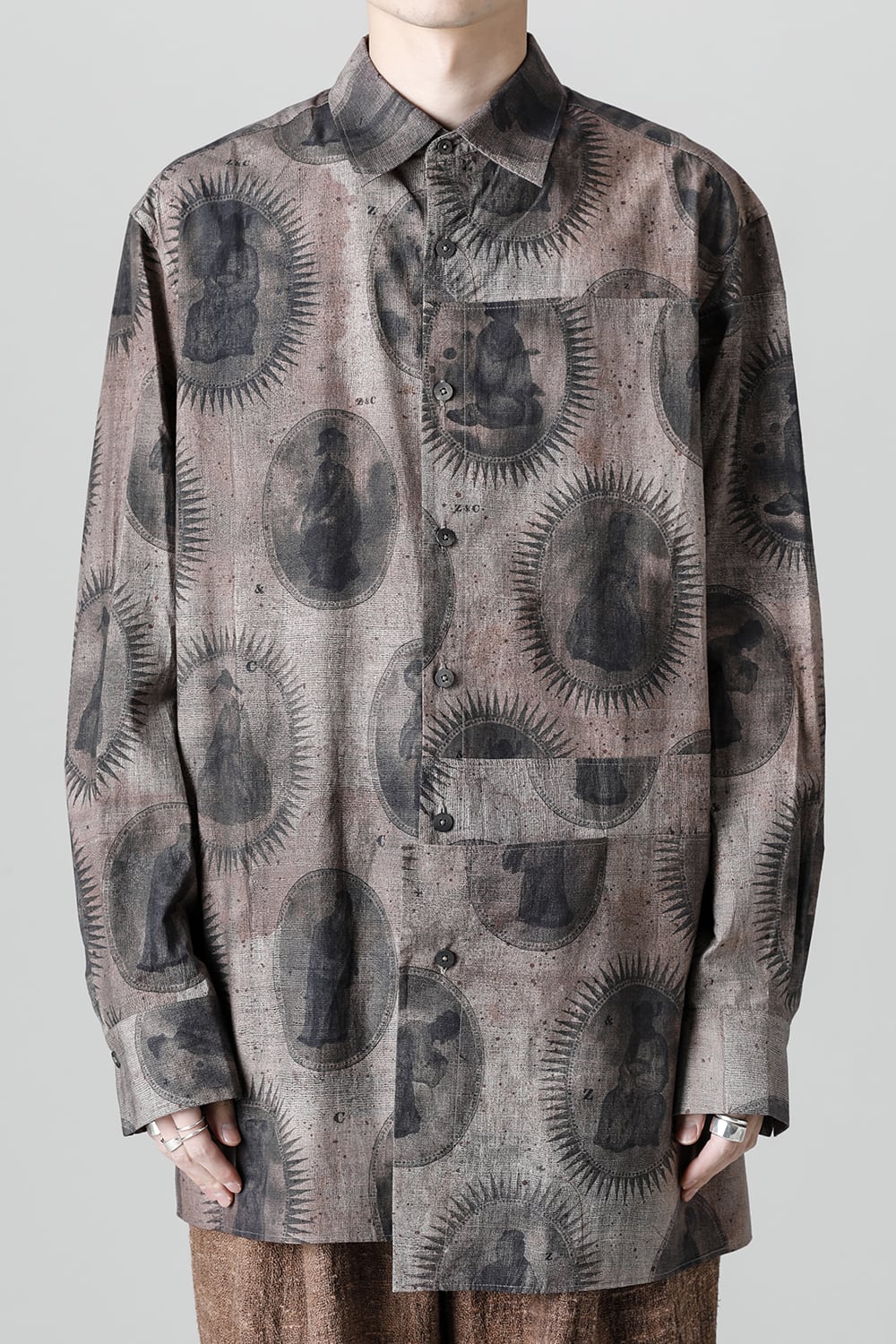 Elongated Shirt With Scholar Print