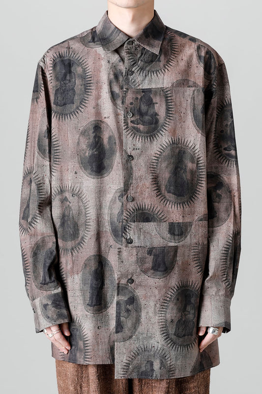 Elongated Shirt With Scholar Print