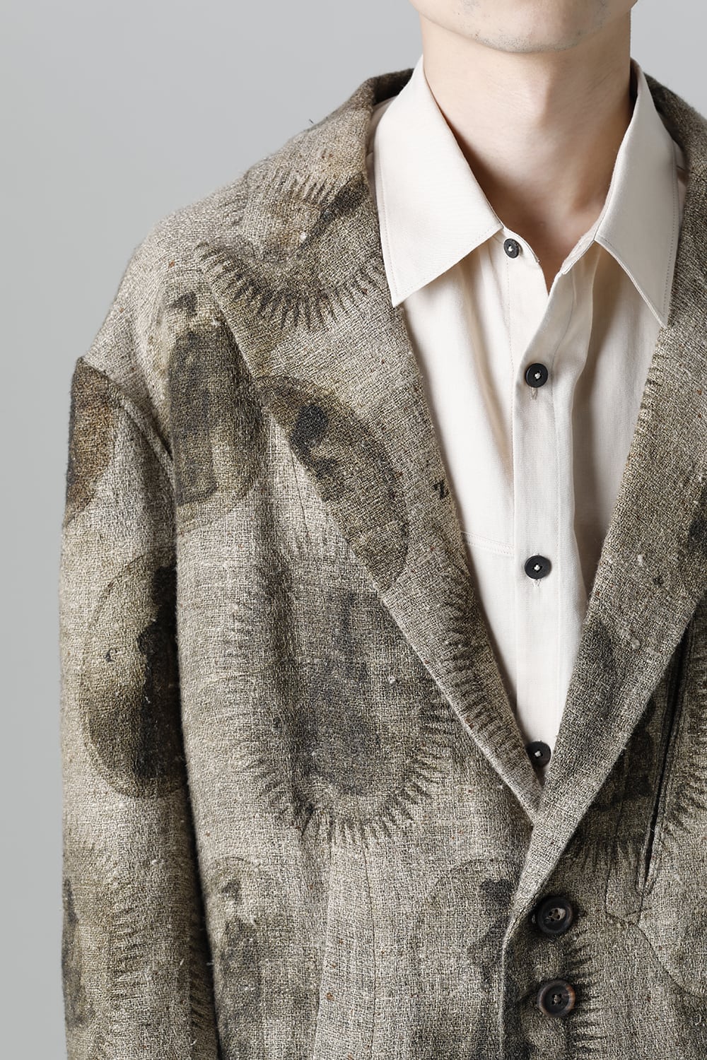 Single Breasted Blazer With Scholar Print