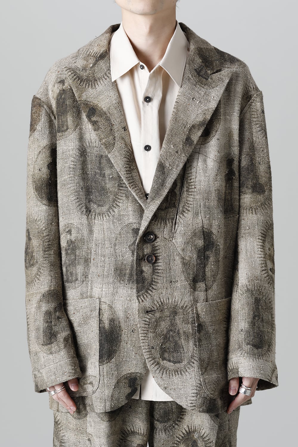 Single Breasted Blazer With Scholar Print