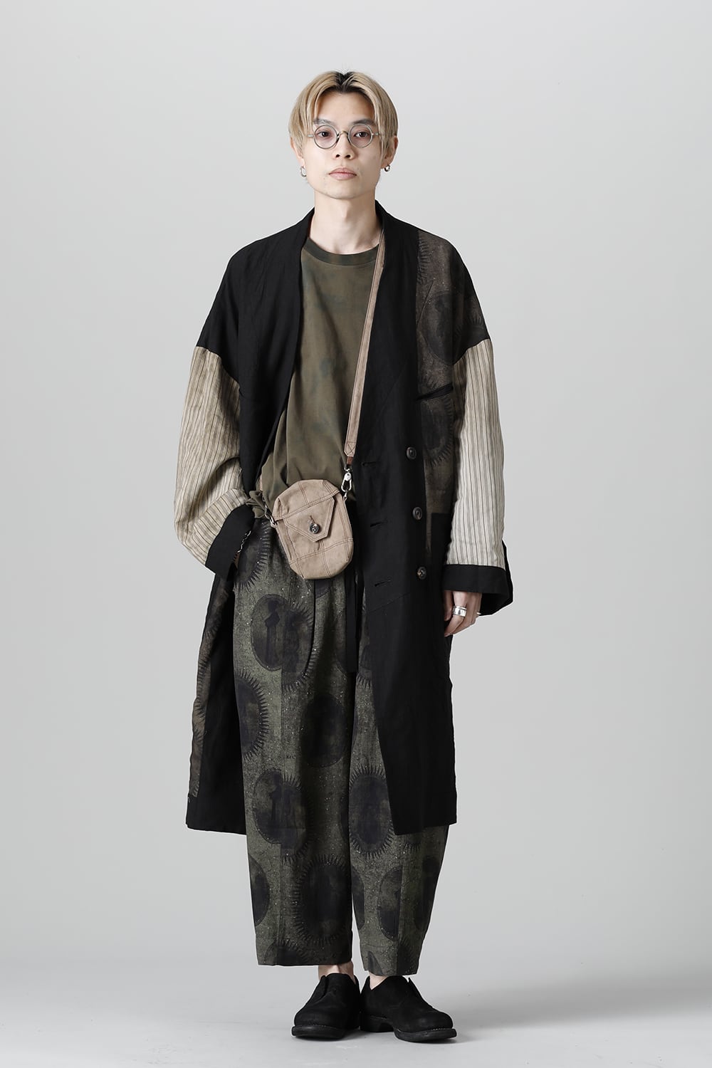 リバーシブル コラージュ ロングコート