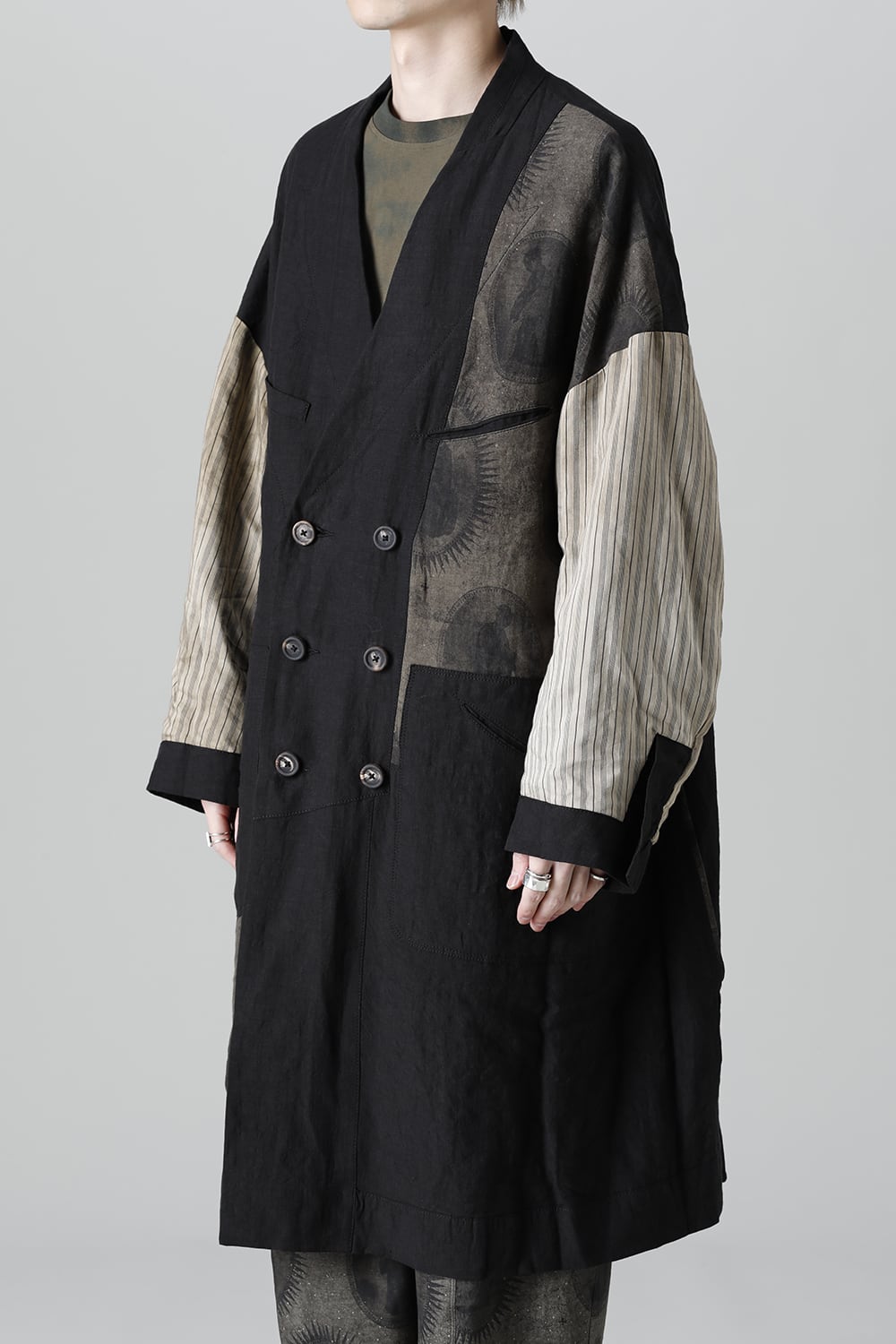 リバーシブル コラージュ ロングコート