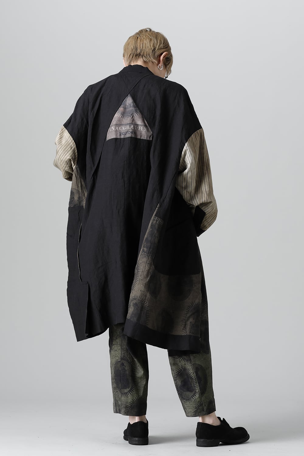 リバーシブル コラージュ ロングコート