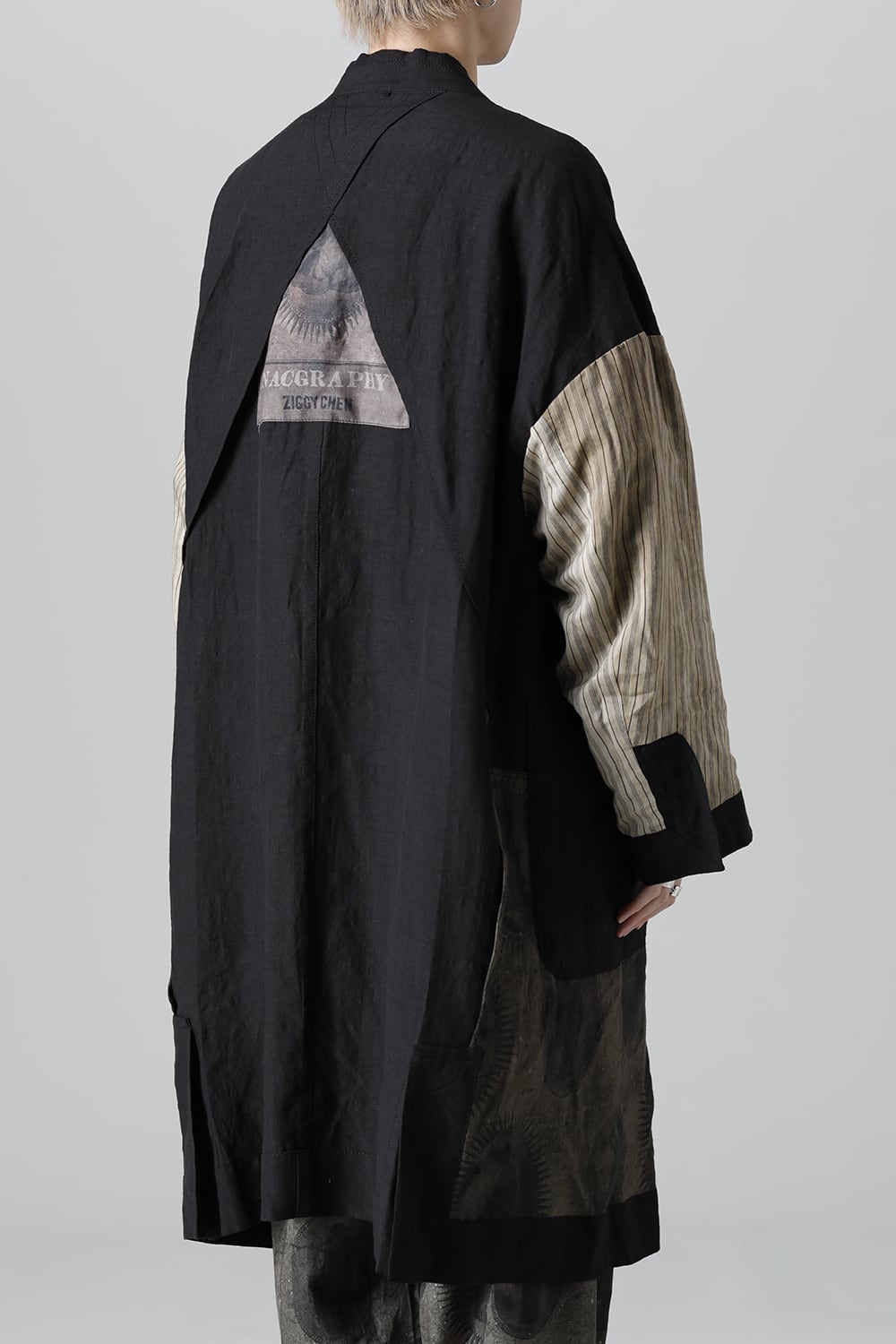 リバーシブル コラージュ ロングコート