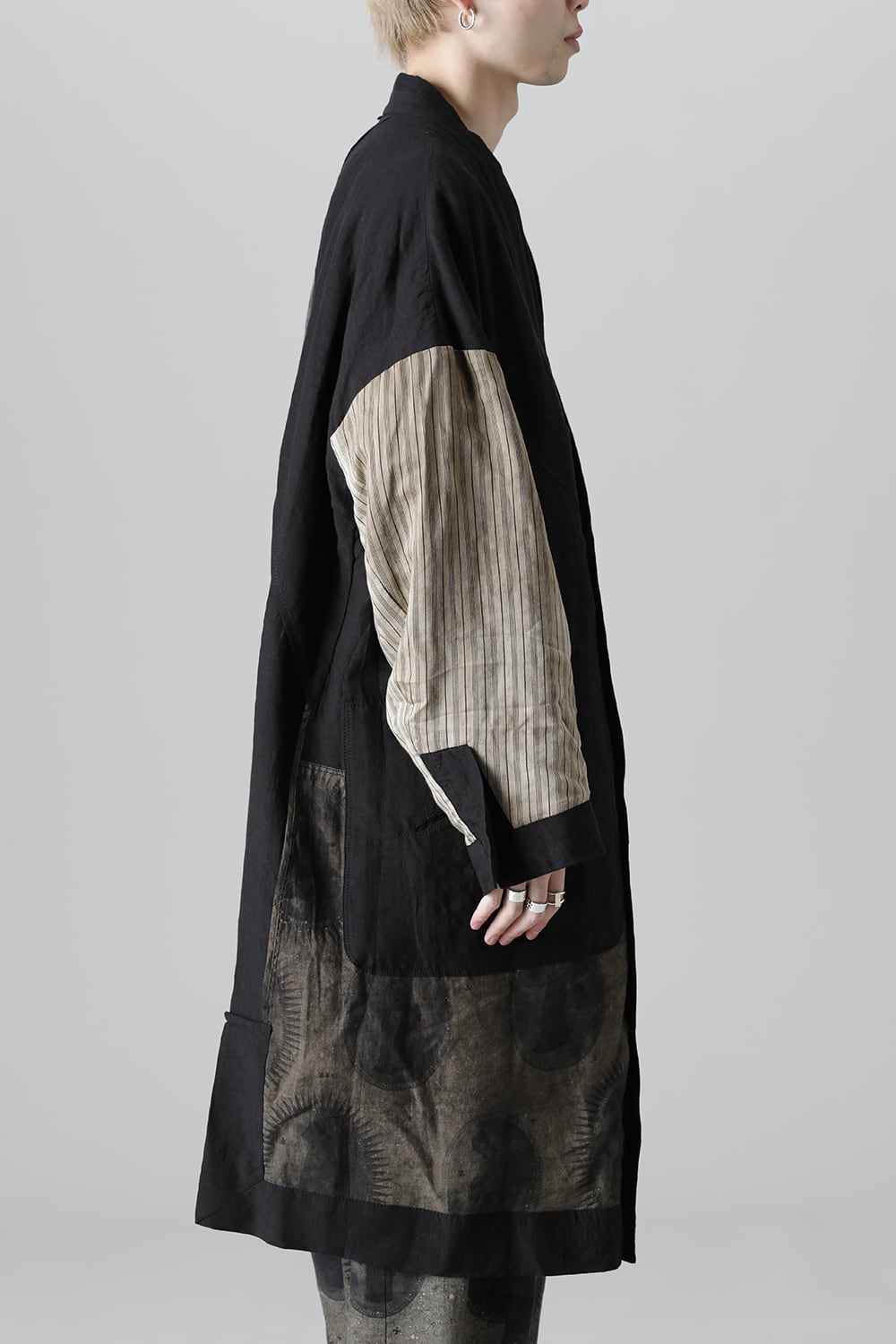 リバーシブル コラージュ ロングコート