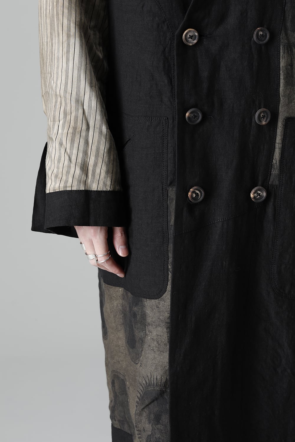 リバーシブル コラージュ ロングコート