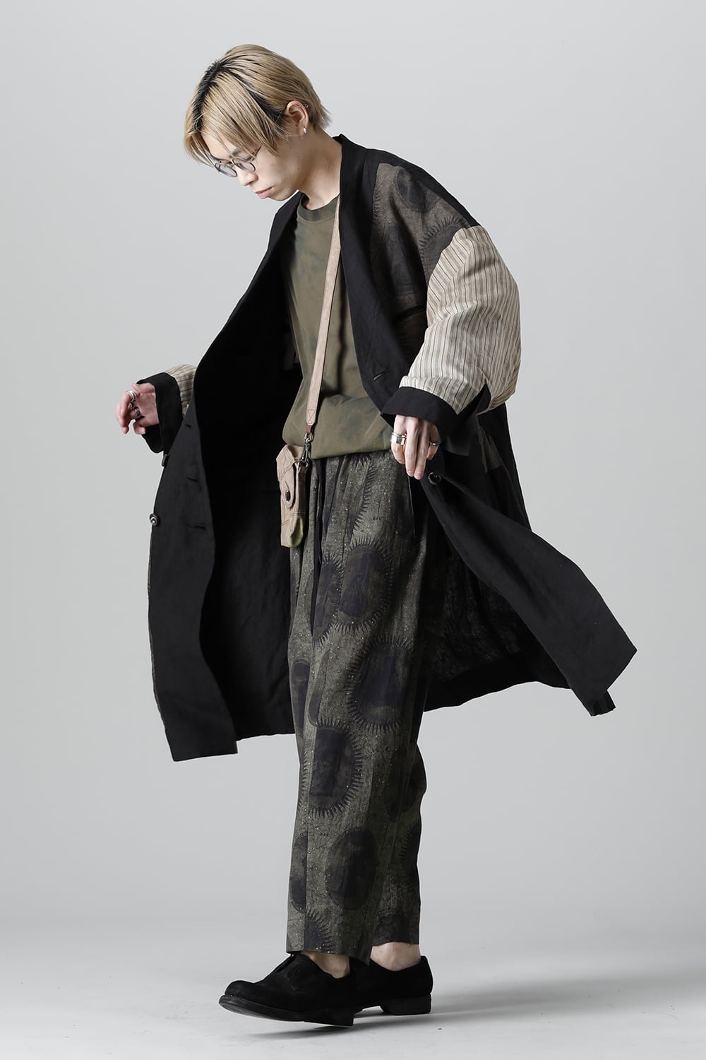 リバーシブル コラージュ ロングコート
