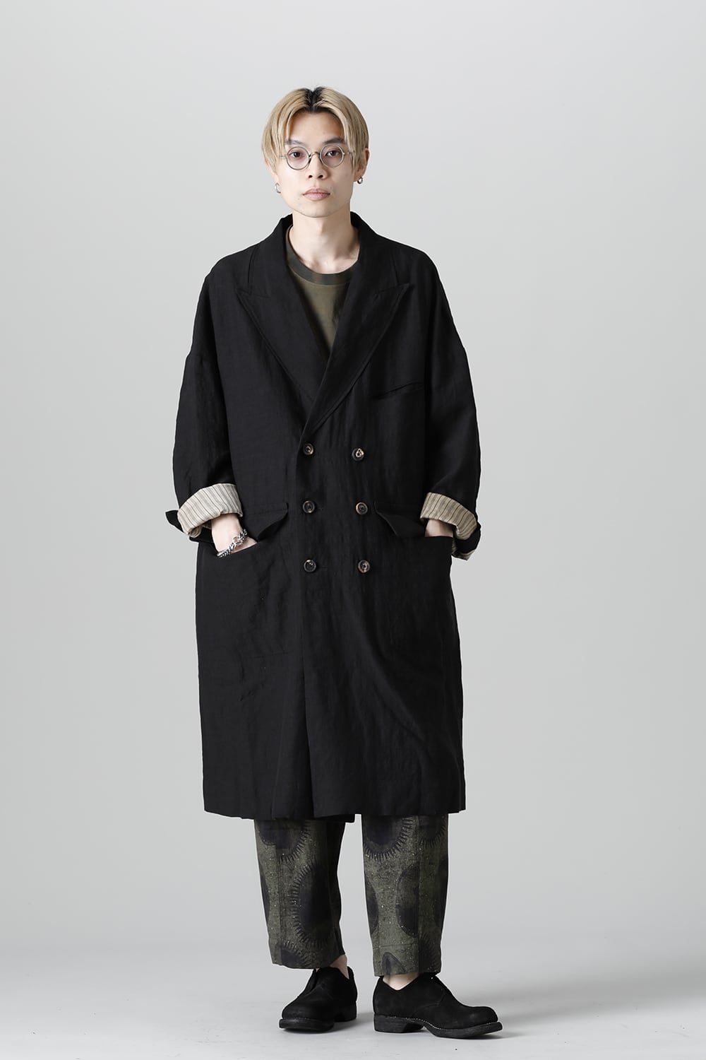 リバーシブル コラージュ ロングコート