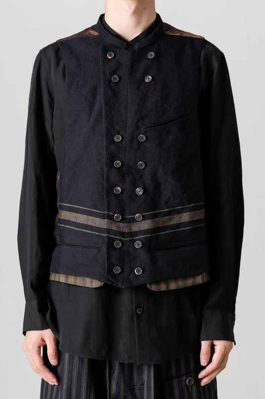 ダブルブレステッドストライプウエストコート