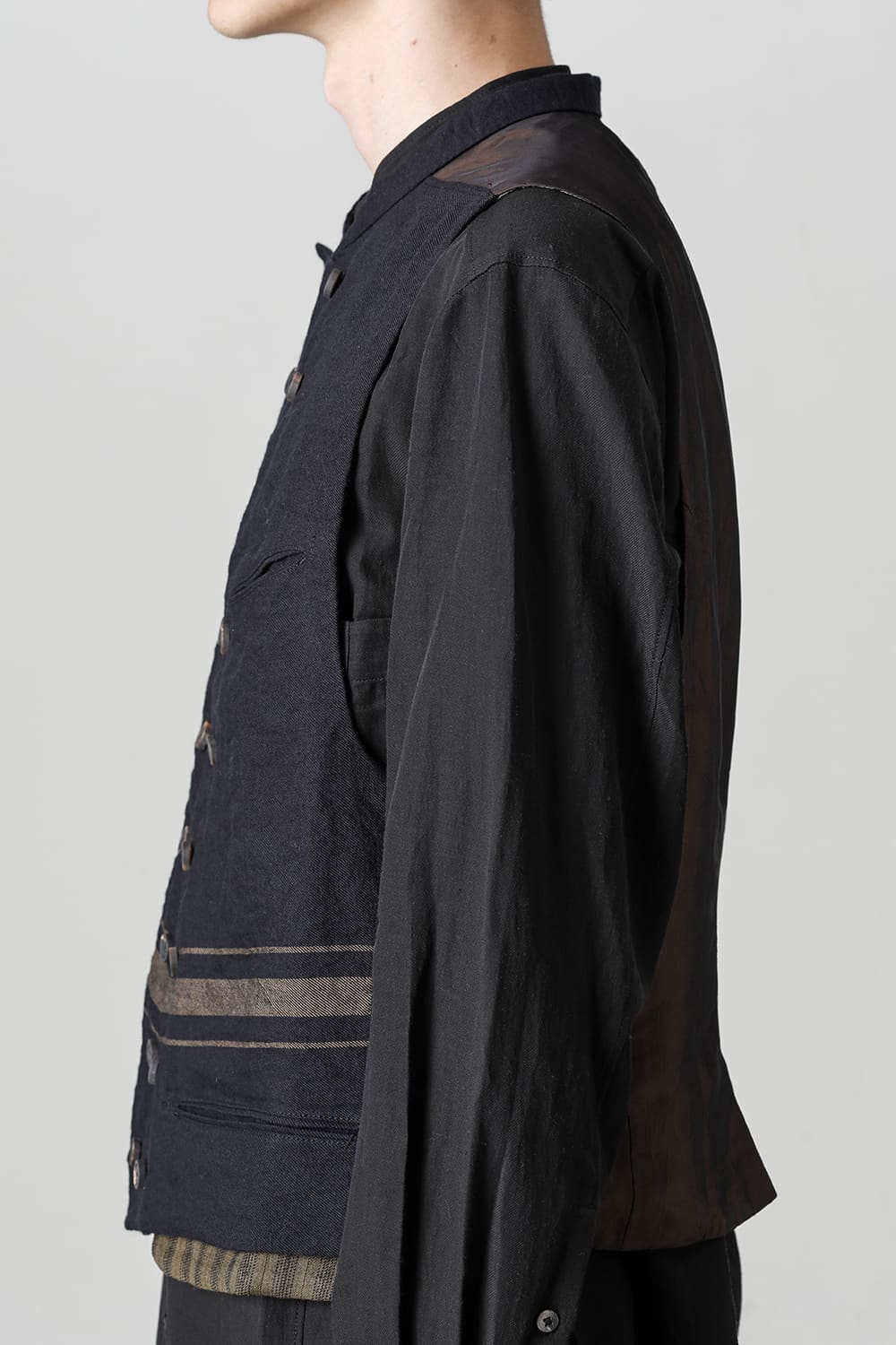 ダブルブレステッドストライプウエストコート