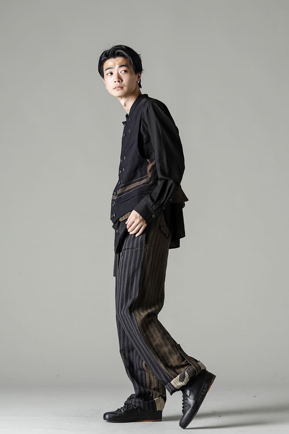 ダブルブレステッドストライプウエストコート